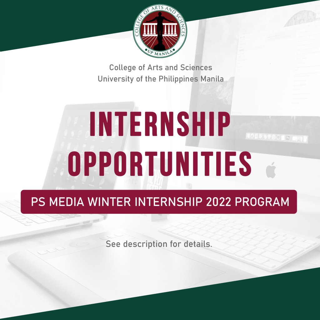 PS MEDIA WINTER INTERNSHIP 2022 PROGRAM – College of Arts and Sciences