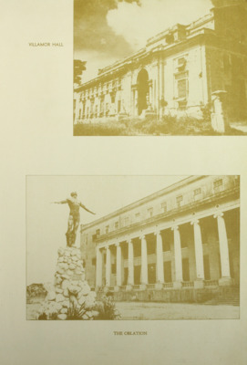 Villamor Hall and the Oblation statue, 1942